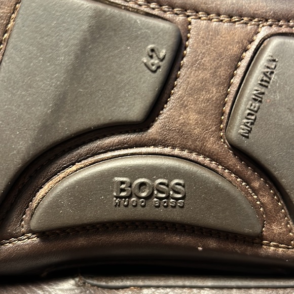 HOGO BOSS BROWN LEATHER DRIVER MOCCASIN. - Picture 11 of 12
